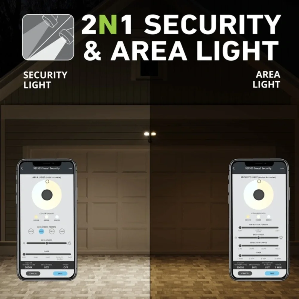 Good Earth SMART LED Motion Activated Security Area Flood Light - White -WiFi BT